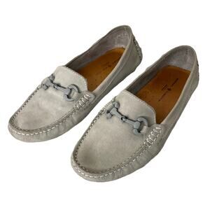 Mercanti Fiorentini Horse Bit Driving Loafers Gray Suede Leather Moccasins 8.5 B